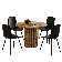 42" Modern Round Dining Table Set Fluted For 4-6 Person