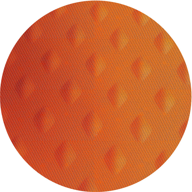 Tapis de zone orange à motif Safra, Rond 3 pi