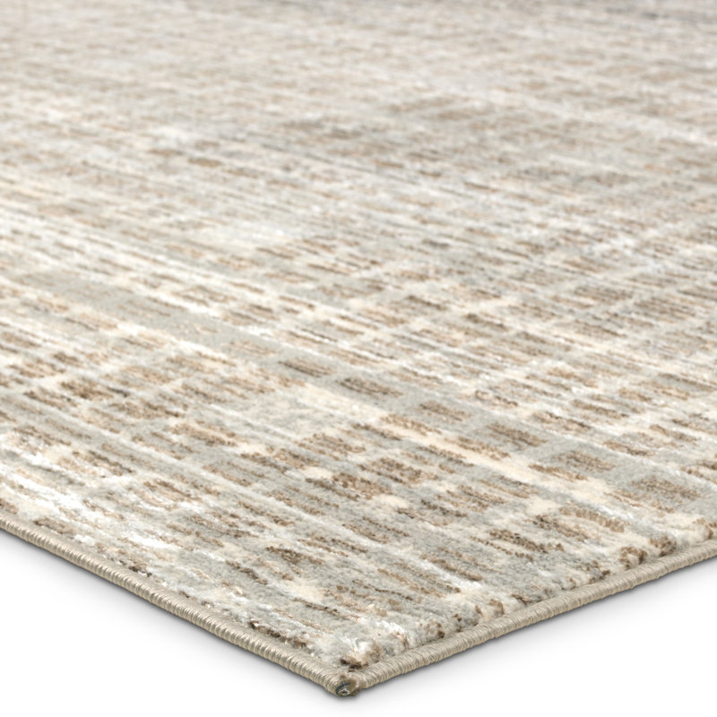 Tapis gris à motif abstrait tissé à la main Label J Lilidh, Tapis de couloir 3 pi 3 po x 8 pi
