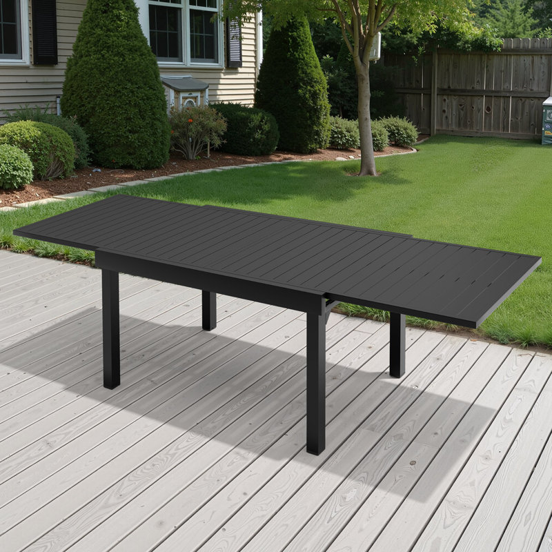 Table de salle à manger extensible en aluminium pour 4 à 12 personnes , H 29,7 po x L 106 po x l 35,4 po