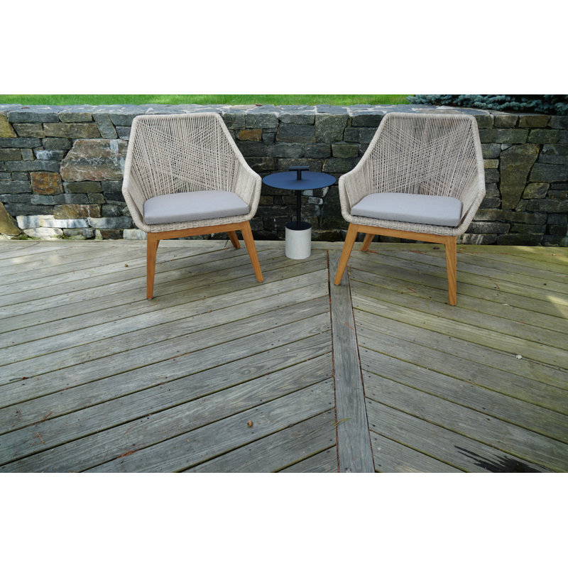 Wilcox Round Metal Outdoor Side Table , 18'' in. W 18'' in. D, Black