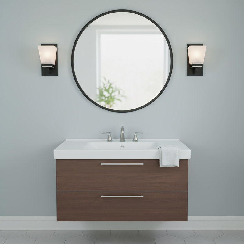 Éclairage de salle de bain à 1 lumière à intensité variable Eastwood, Noir / Nickel brossé, Blanc