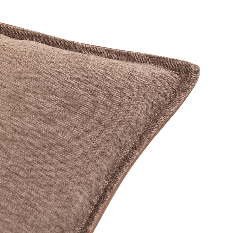 Trenton Pillow Cover, Nubuck Tobacco, Square 22"