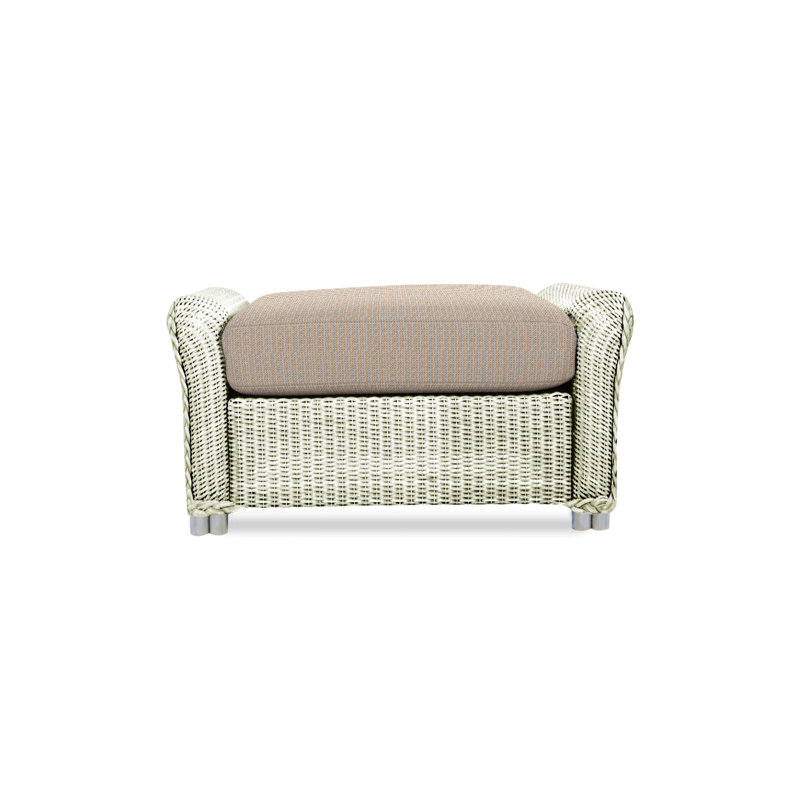 Reflections Outdoor Ottoman, Pewter, Demo Oatmeal