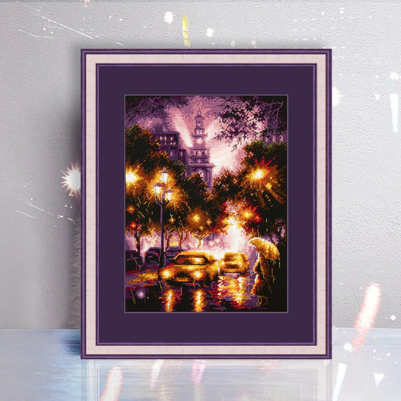 Kit de point de croix compté Magic Needle Rainy Night 550-762