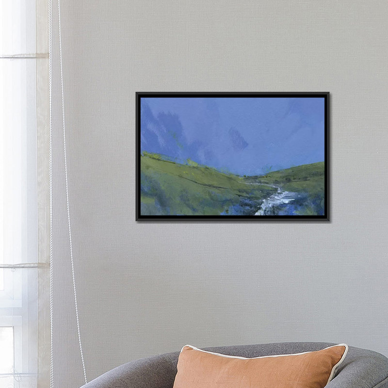 «Afon Claerwen», reproduction sur toile, H 18 po x l 26 po x P 1,5 po, Toile avec cadre noir, Pas de tapis