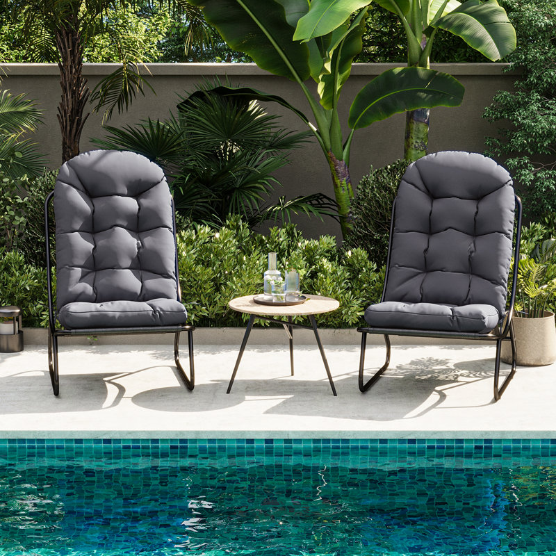 Coussin de siège / dossier d'extérieur 2 pièces pour chaise Adirondack, Gris
