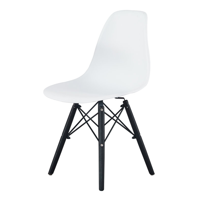 Chaise d'appoint Baranowski, Blanc / noir, 4