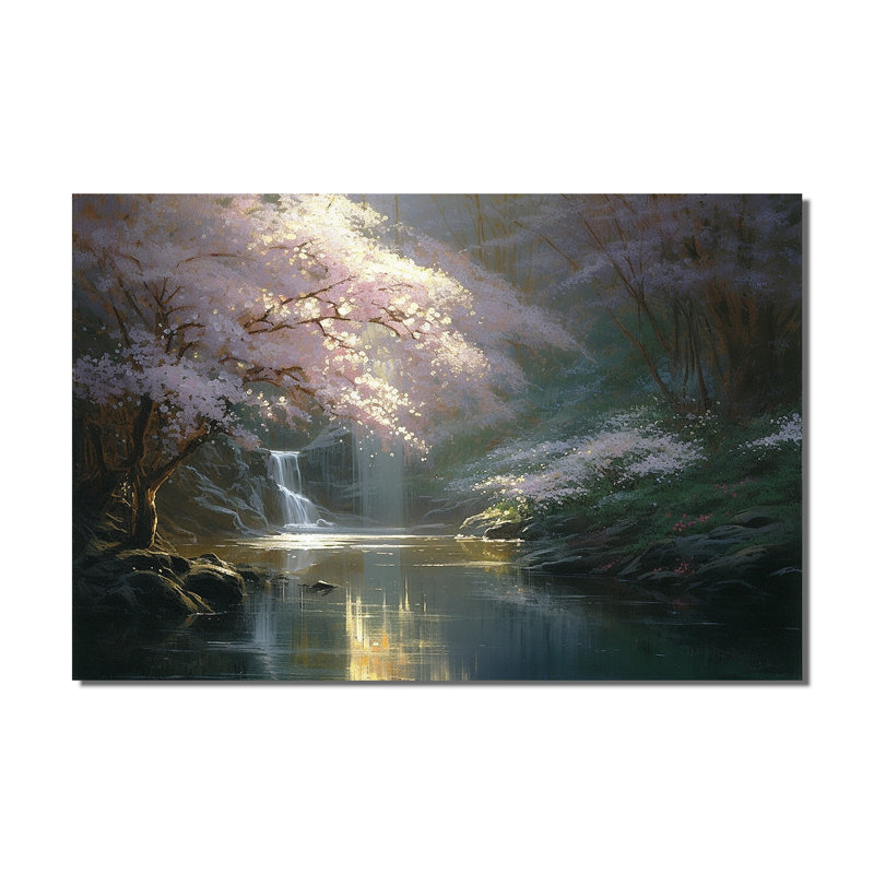 «Cherry Blossom Stream II», reproduction d'art sur toile