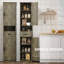 Grande armoire de rangement pour salle de bain avec 2 portes de grange et 1 tiroir-121120498