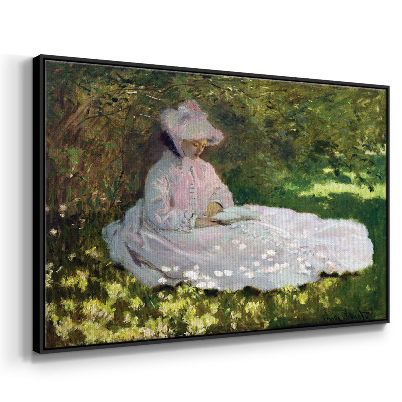 Monet, reproduction d'art encadrée sur toile par Claude Monet, Noir, H 17 po x l 25 po x P 2 po