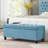 Blue Button Bench With Linen Upholstery And Robust Wooden Construction For Storage Purposes Upholstered In Resilient Support Desires-372562771
