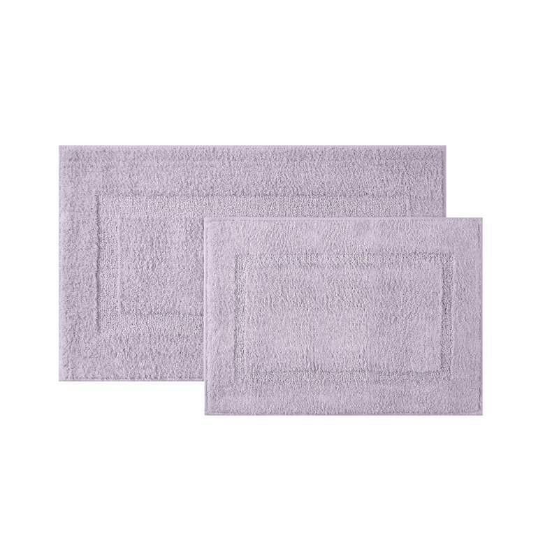 Brooklyn Loom Super Soft Bath Rug, Lavender, 17x24 and 20x34 Pack