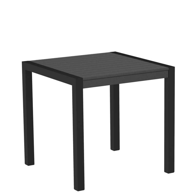 Table de salle à manger POLYWOOD MOD, Noir texturé, Gris ardoise, L 29,75 po x P 29,75 po
