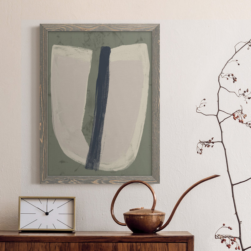 Toile encadrée de qualité supérieure «Paper Slice III» - prête à être accrochée, H 31 po x l 44 po x P 1 po, Encadrement gris