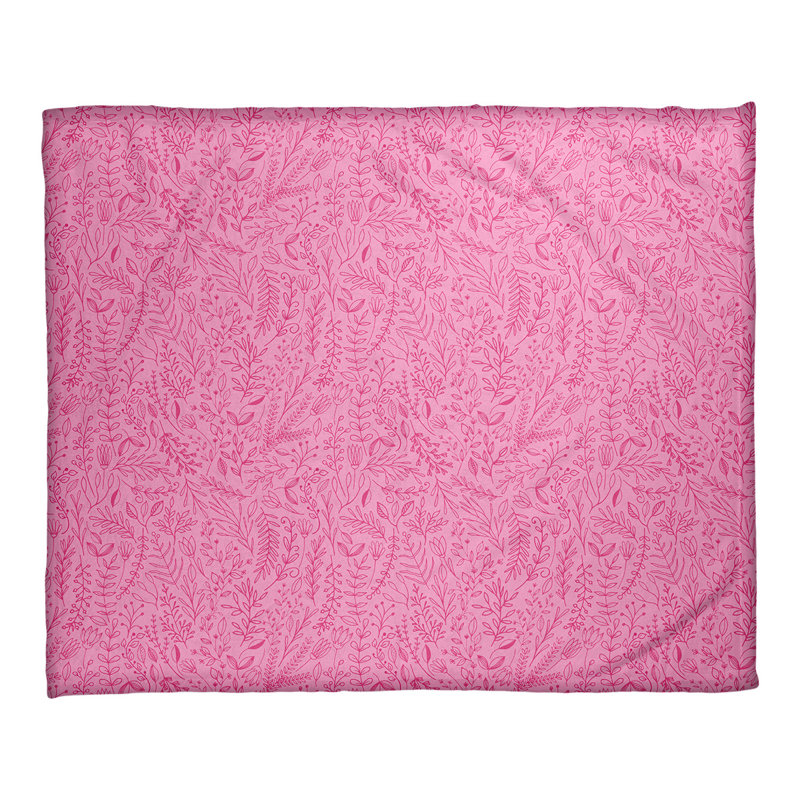 Couverture florale ditsy Katelyn Elizabeth, l 52,5 po x L 62,5 po, Rose