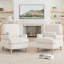 Fauteuil d'appoint Rickon style campagne française, avec accoudoirs arrondis et coussin lombaire, idéal pour le salon, la chambre ou le bureau à domicile.-129513834