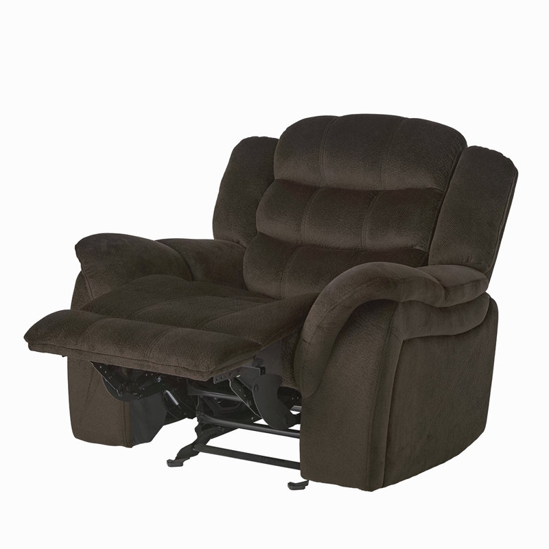 Design classique, tissu moelleux, fauteuil inclinable oscillant, Brun
