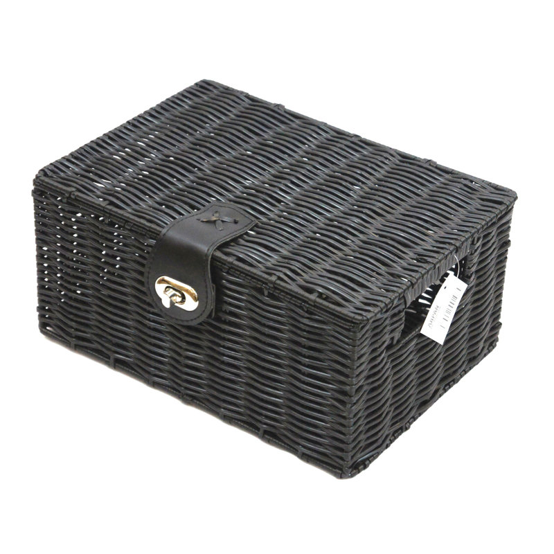 Brambly Cottage Plastic Decorative Basket, 12.5cm H x 28cm W x 20cm D, Black