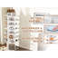 7 étagères à chaussures, organisateur rotatif pour la chambre à coucher, tour à étagère blanche, support American Design,
