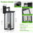 1-Pack 22.0" Outdoor Wall Lantern With Dusk To Dawn Sensor, Matte Black Finish, Clear Glass Panels, Weatherproof Exterior Light For Porch, Patio, Garage, 2-Light Design (Bulb Not Included)