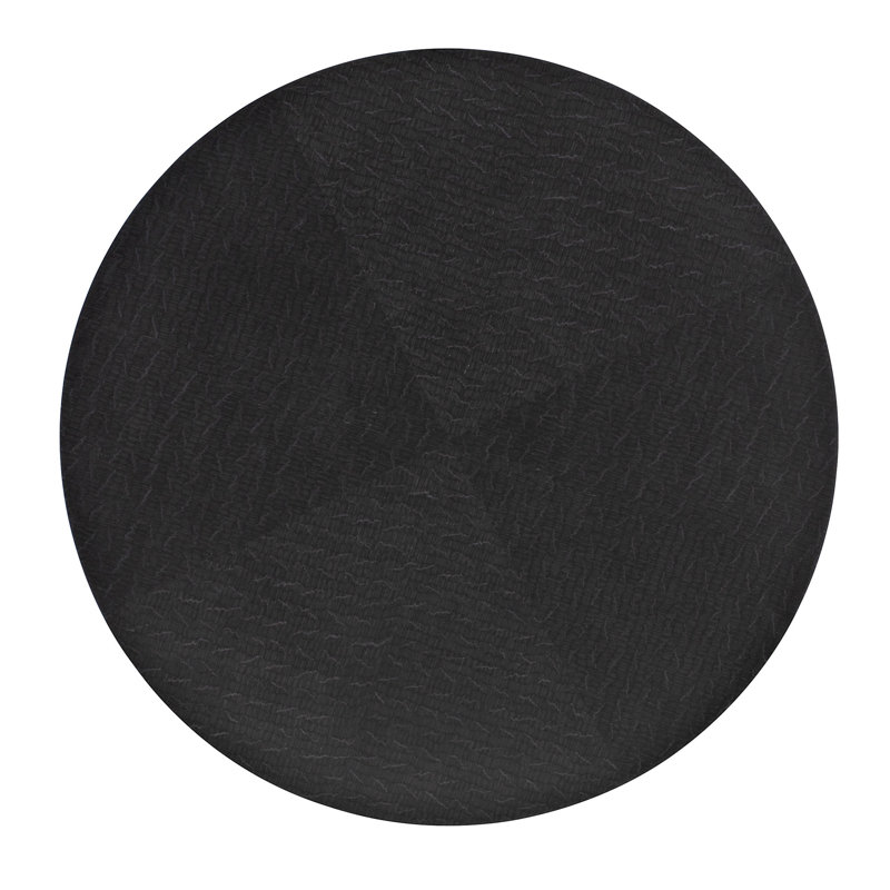 Round Black Wood and Metal Transitional Side Table