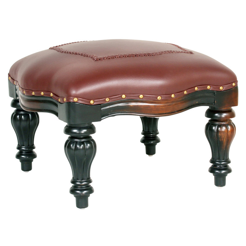 Alfredo Victorian Faux Leather Ottoman