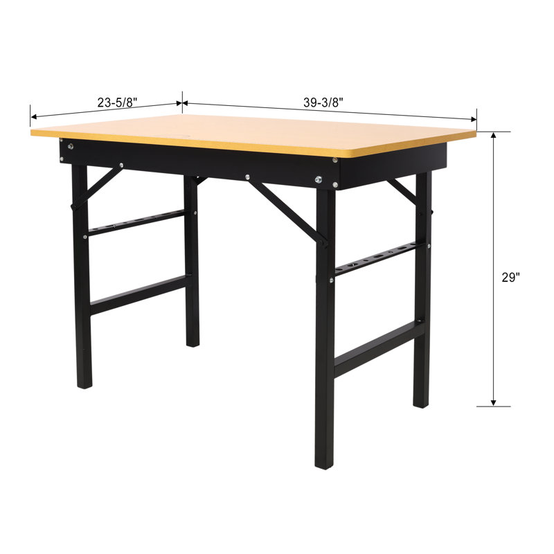 Portable Folding Work Table with Integrated Scale and Protractor, Workshop Tool Bench