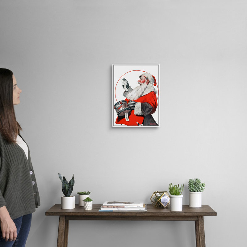«A Drum For Tommy», art mural sur toile, H 18 po x l 14 po x P 1,75 po, Cadre flottant blanc