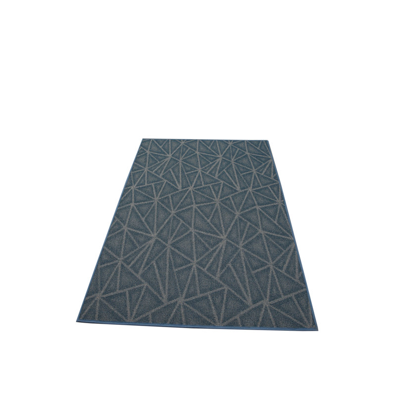Tapis raffiné à imprimé raffiné bleu, Hexagone 8 pi