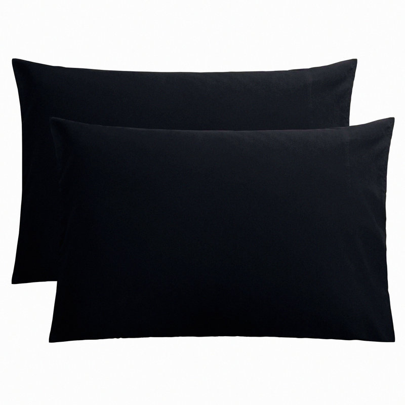 SuperSoft Envelope Closure Pillowcase Set - 2 Pack Microfiber Queen Pillow Cases, 1800 Thread Count, Wrinkle, Fade & Stain Resistant, 20x30, Black