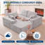 Canapé d'angle Cloud Couch avec 1 méridienne, 1 siège central, 1 siège latéral, rembourrage en mousse D30 à haute compression, revêtement en velours côtelé, gris-245354788