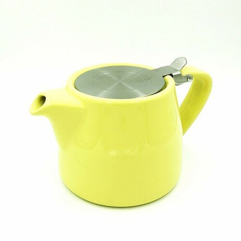 Théière jaune avec infuseur, Crème