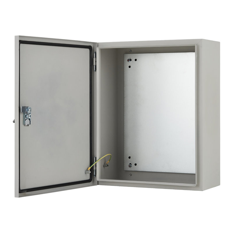NEMA 4X/IP66/IP67 Waterproof Stainless Steel Electrical Storage Box – 20"x12"x10" Lockable Wall-Mounted Junction Cabinet with Mounting Plate & 2 Keys – Heavy-Duty Panel Enclosure – Ash White
