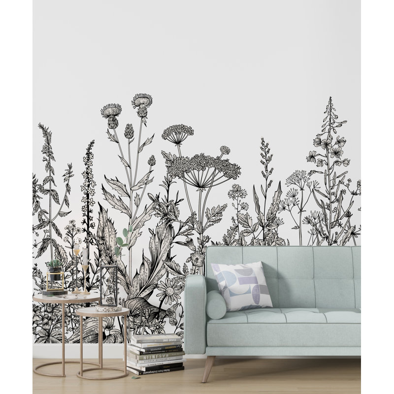 Chafee Peel & Stick Floral Wall Mural, 112" W x 75" L