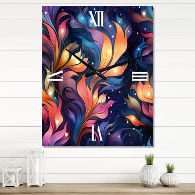 Enchanted Botanical Melody Dreams - Horloge murale moderne abstraite