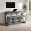 Table de bar et chaise de 59 pouces avec prises de courant alternatif, 3 chaises rembourrées en lin, pour le salon - Stable, facile à nettoyer, salle à manger avec charge intégrée de 59 po, structure Scratch 4 pièces