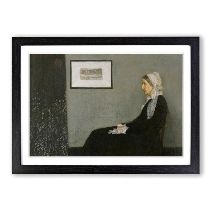 Artists Mother Vol.1 by James Mcneill Whistler - Framed Print, 36cm H x 48cm W x 2cm D, Black Framed