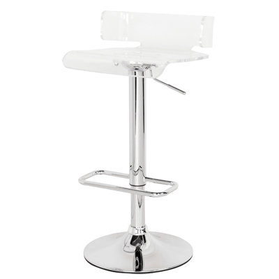 Tabouret réglable de 15,4 pouces de largeur avec siège pivotant de 35,75 po de hauteur et support en métal