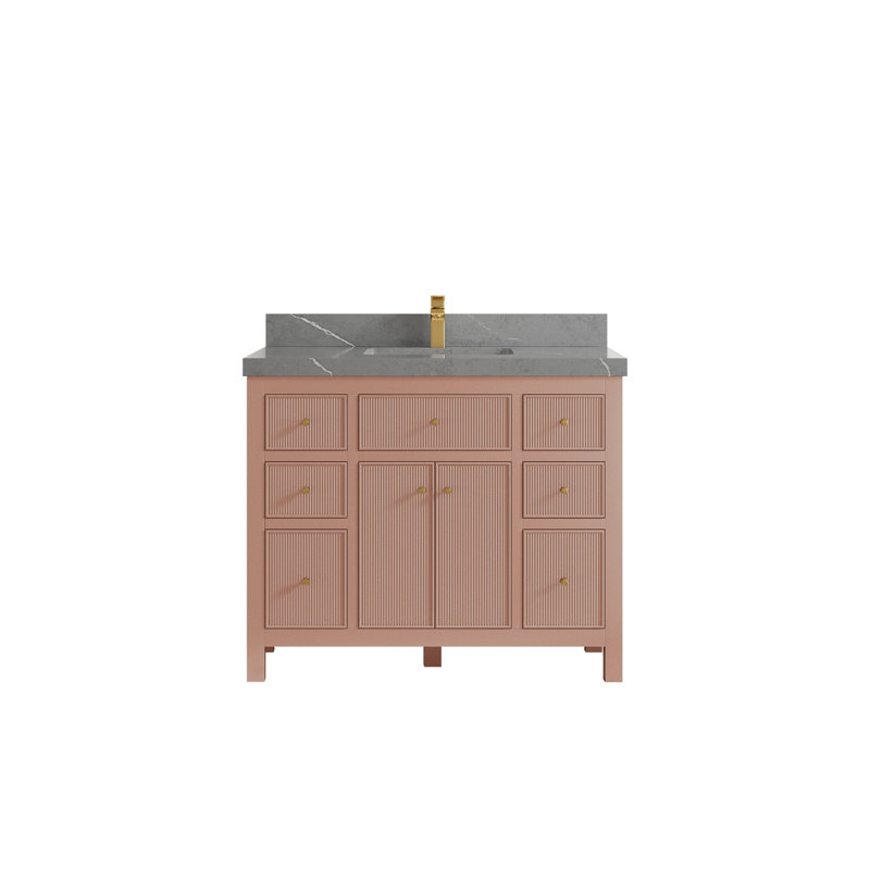 Sonoma X P 22 po De salle de bain simple en albâtre Quartz brun Viola, 2 IN Piatra Grey, Warm Terracotta