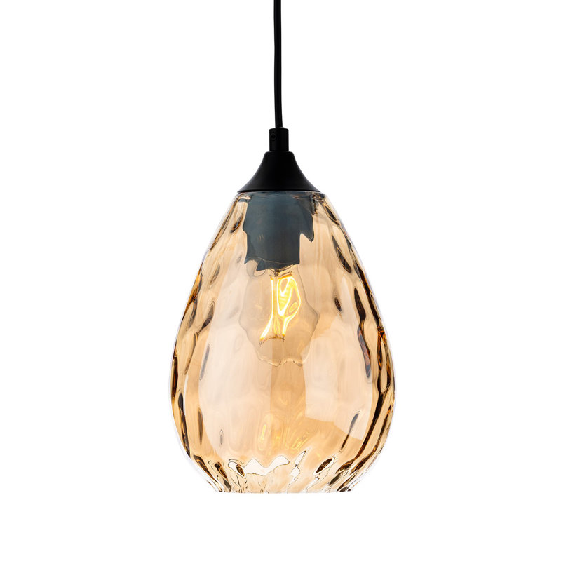 1 - Light Black Kitchen Island Pendant, Orange 