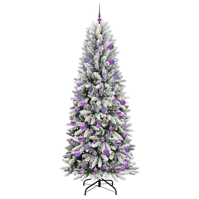 Artificial Christmas Tree with 300 LEDs White, Purple, 6.89' H