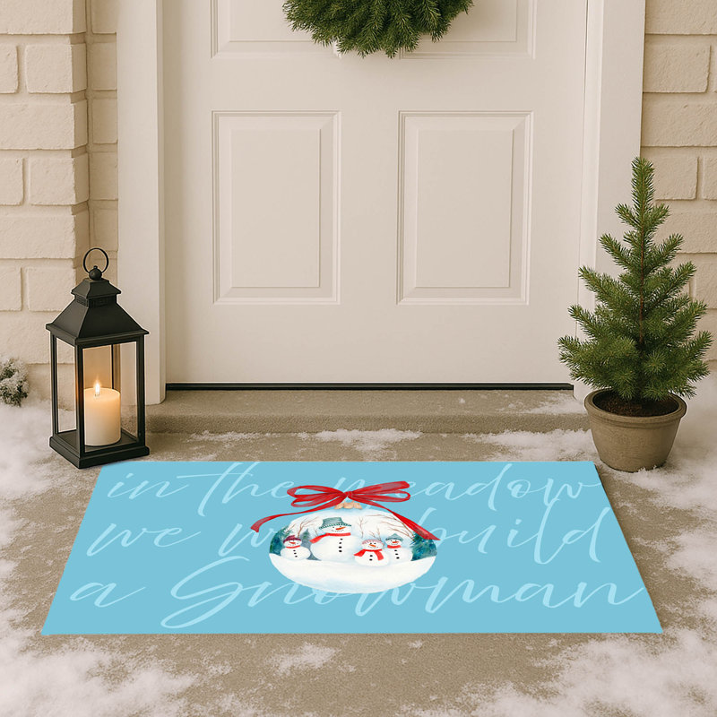 Tapis d'entrée In the meadow, Bleu, 21" W x 34" L