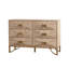 Commode 6 tiroirs, commodes et commodes modernes, meuble télé, commode en bois clair pour chambre à coucher, salon, couloir