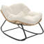 Fauteuil Papasan surdimensionné, acier osier PE, chaises berçantes et fauteuils de patio modernes