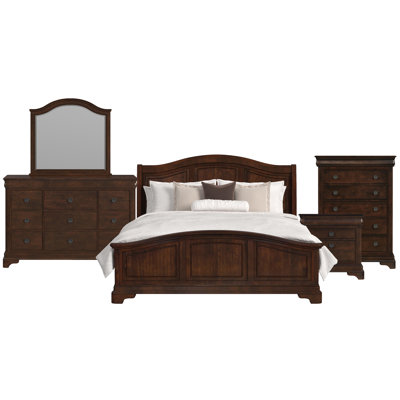 Ensemble de chambre à coucher avec lit à panneaux 5 pièces Conley Cherry Picket House Furnishings Conley