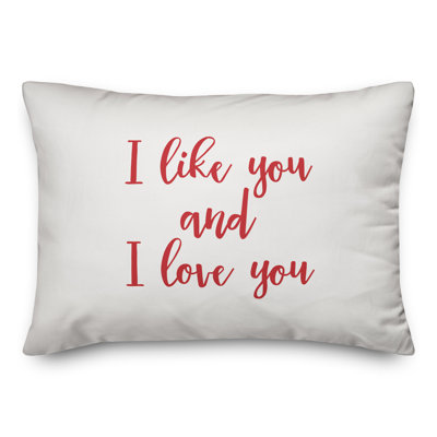  I Like You & I Love You Throw Pillow