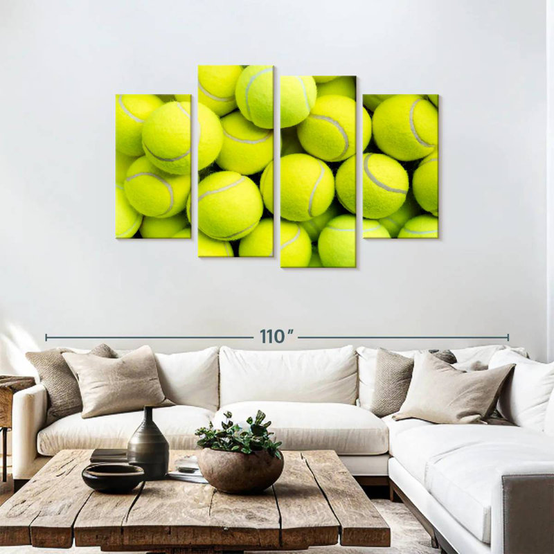 Balles de tennis jaunes Sireci, H 48 po x l 75 po