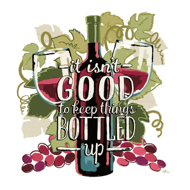 Wine And Friends III On White by Janelle Penner - Wrapped Canvas Print, 122cm H x 122cm W