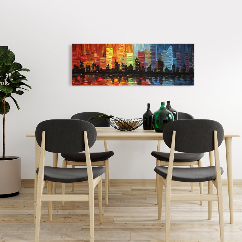 Colourful Cityscape Canvas | Modern Home Decor Wall Art